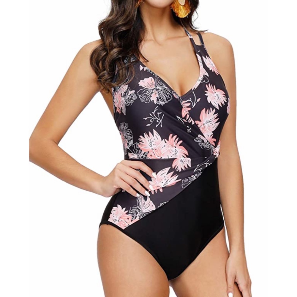 Grace Karin Floral Slimming One Piece Swimsuit NWT - Picture 4 of 6